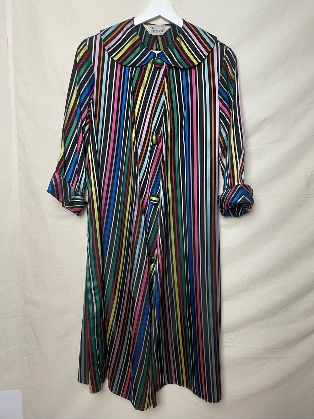 Vintage MORSAM 1950’s Multicolor Striped Jacket w/  Peter Pan Collar